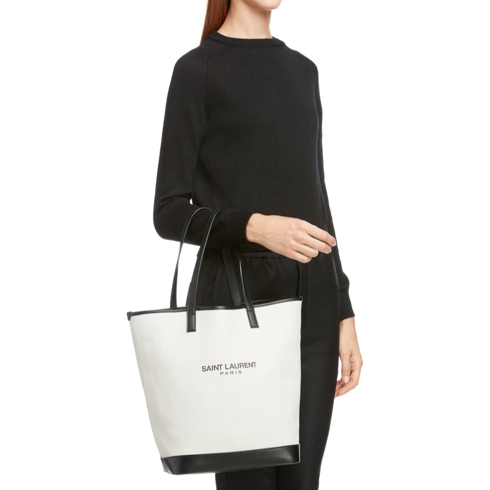 New Authentic SAINT LAURENTTeddy Linen Tote
